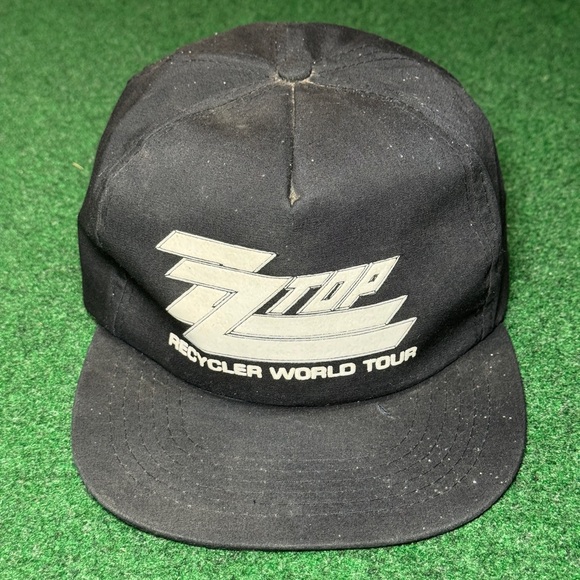 Vintage ZZ Top Recycler 80s 90s World Tour RARE Band Snapback Baseball Cap Hat